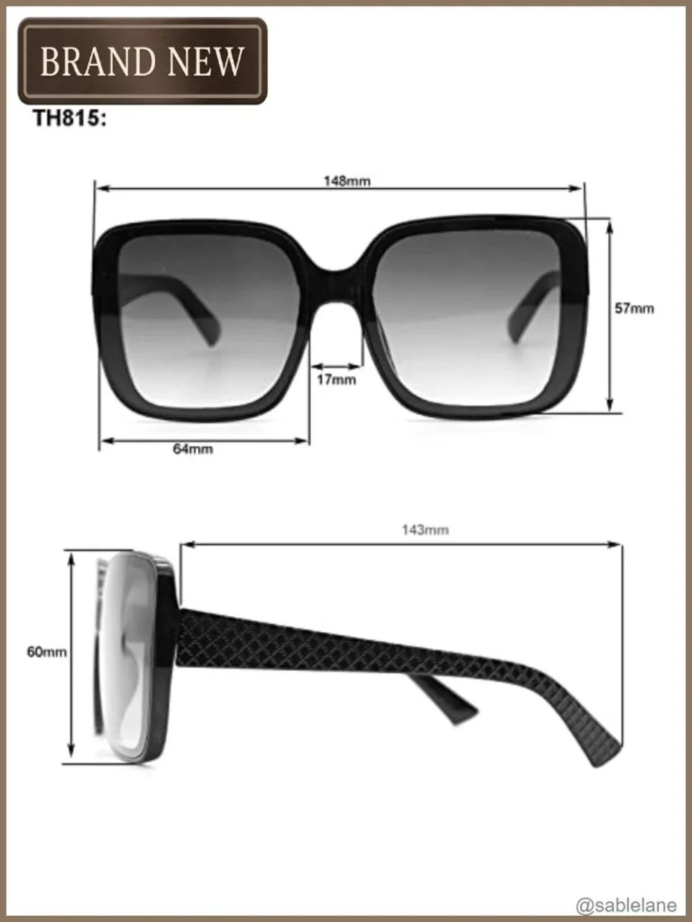 Retro Oversized Square Sunglasses - 100% UV Protection Polycarbonate Lens Women
